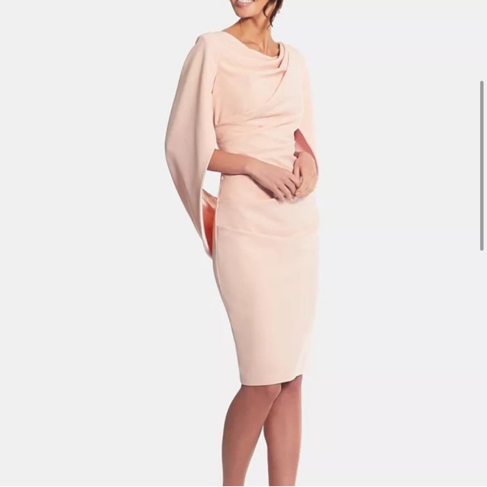 Betsy & Adam caped sheath dress